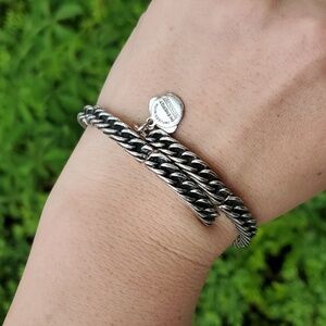 Alex and Ani Silvertone Eve Wrap Chainlink Bracelet
